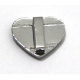 Conta Metal [tipo inox] Coração Strass - Prateada (8 x 1.5)