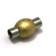 Fecho Metal [Aço Inox] Bolinha Dourada - Prateado (4 mm)