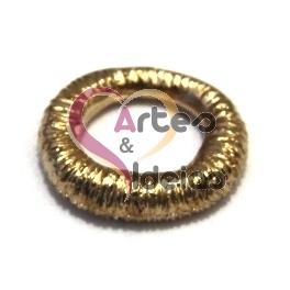 Conta Zamak Anel Efeito Enrolado - Dourado (10 mm)