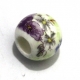 Conta Bola de Porcelana Flores Lilás (6 mm)