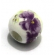 Conta Bola de Porcelana Flores Lilás (6 mm)