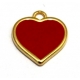 Pendente Zamak Coração Enamel Vermelho - Dourado (15 x 16)