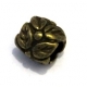 Conta Metal Tubinho Florido - Dourado Velho (4 mm)