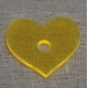 Conta Acrílica Coração - Amarelo Fluorescente (30 x 35 mm) 