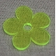 Conta Acrílica Flor - Verde Flourescente (35 mm) 