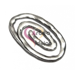 Pendente Metal Espiral - Prateado (37 x 22 mm)