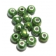 Conta de Cerâmica Bolinha 10 mm - Verde (3 mm)