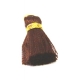 Pompom de Seda com Argola - Castanho com Dourado (20 mm)