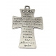 Pendente Metal Cruz Oração - Prateado (56 x 33 mm)