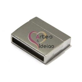 Fecho Metal [tipo inox] Liso - Prateado (20x3mm)