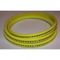 Cabedal Extra-Grosso Fluorescent Yellow com Strass Crystal