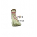 Pompom de Seda com Argola - Creme com Rosa Claro (20 mm)