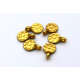 Pendente Zamak Mate Mini Medalha Redonda Martelada (10mm) - Dourado