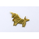 Pendente Aço Inox Unicornio Origami - Dourado (17x30mm)