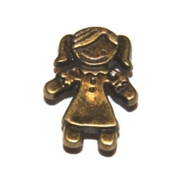 Conta Metal Menina - Bronze (13 x 2)