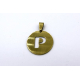 Pendente Aço Inox Medalha Redonda Letra P - Dourado (25mm)