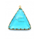 Pendente Latão AQ Triangulo Cristal Azul Marinho - Dourado (35x30mm)