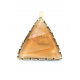 Pendente Latão AQ Triangulo Cristal Dourado - Dourado (35x30mm)
