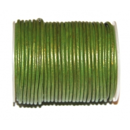 Cabedal Redondo de 2 mm Metalic Green - 50 cm
