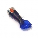 Pendente Aço Inox Figa Azul com Vermelho - Prateado (38x12mm)