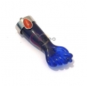 Pendente Aço Inox Figa Azul com Vermelho - Prateado (38x12mm)