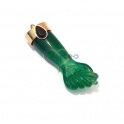 Pendente Aço Inox Figa Verde com Preto - Dourado (38x12mm)