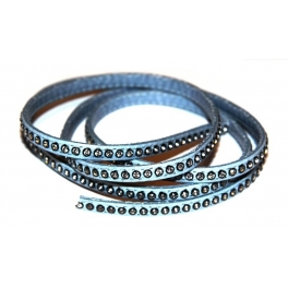 Cabedal Plano c/ Strass - Light Blue/Grey (5 mm)