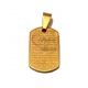 Pendente Aço Inox Placa Oração - Dourado (20x12mm)