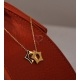 Fio Aço Inox Star Pendant Shiny Cubic Zircónia - Dourado