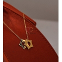 Fio Aço Inox Star Pendant Shiny Cubic Zircónia - Dourado