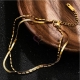 Pulseira Aço Inox Snake Espalmada e Tracejado 18K - Dourado