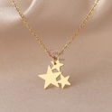 Fio Aço Inox Three Five-pointed Stars - Dourado