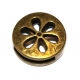 Conta Metal Moeda Flor - Bronze (13 x 2 mm)