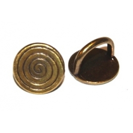 Conta Zamak Moeda Espiral - Bronze (Extra-Grosso)