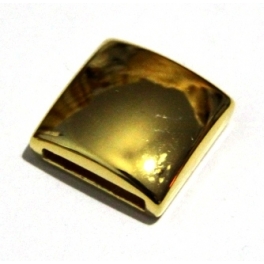 Conta Zamak Quadrado Liso - Ouro (14 x 2 mm)