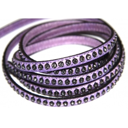 Cabedal Plano c/ Strass - Lilac (5 mm)