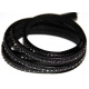Cabedal Plano c/ Strass - Black (5 mm)