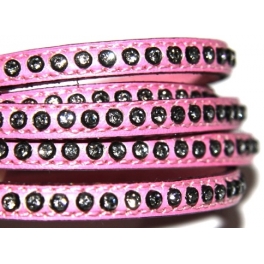 Cabedal Plano c/ Strass - Pink (6 x 3)