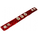 Pulseira Easy Button Cabedal com Padrão Leopardo - Red