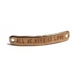 Conta Conector Zamak "All you need is love" - Ouro Rosa