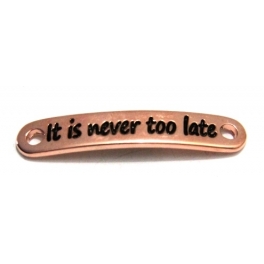 Conta Conector Zamak "It is never too late" - Ouro Rosa